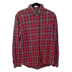 Vintage Boston Traders Red Black Plaid Flannel Shirt Men’s Medium